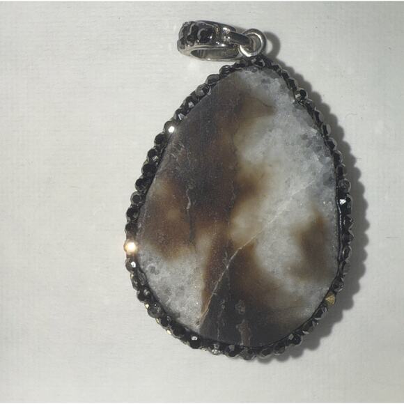 Druzy Pendant Sterling Silver Purple Blue Green Gemstone Beautiful - Picture 5 of 6